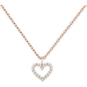Women 14K Gold Plated Cubic Zirconia Heart Cute Dainty Love Pendant Necklaces